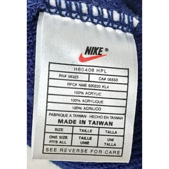 Vintage Nike 90s University Of Michigan Blue Yellow Beanie OSFM Adult Hat Cap